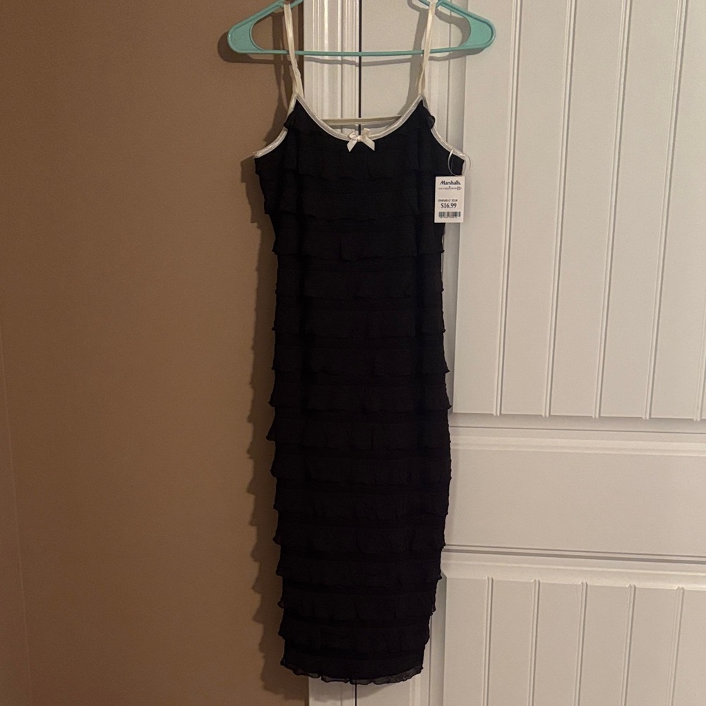 Marshalls Black Layered Midi Dress